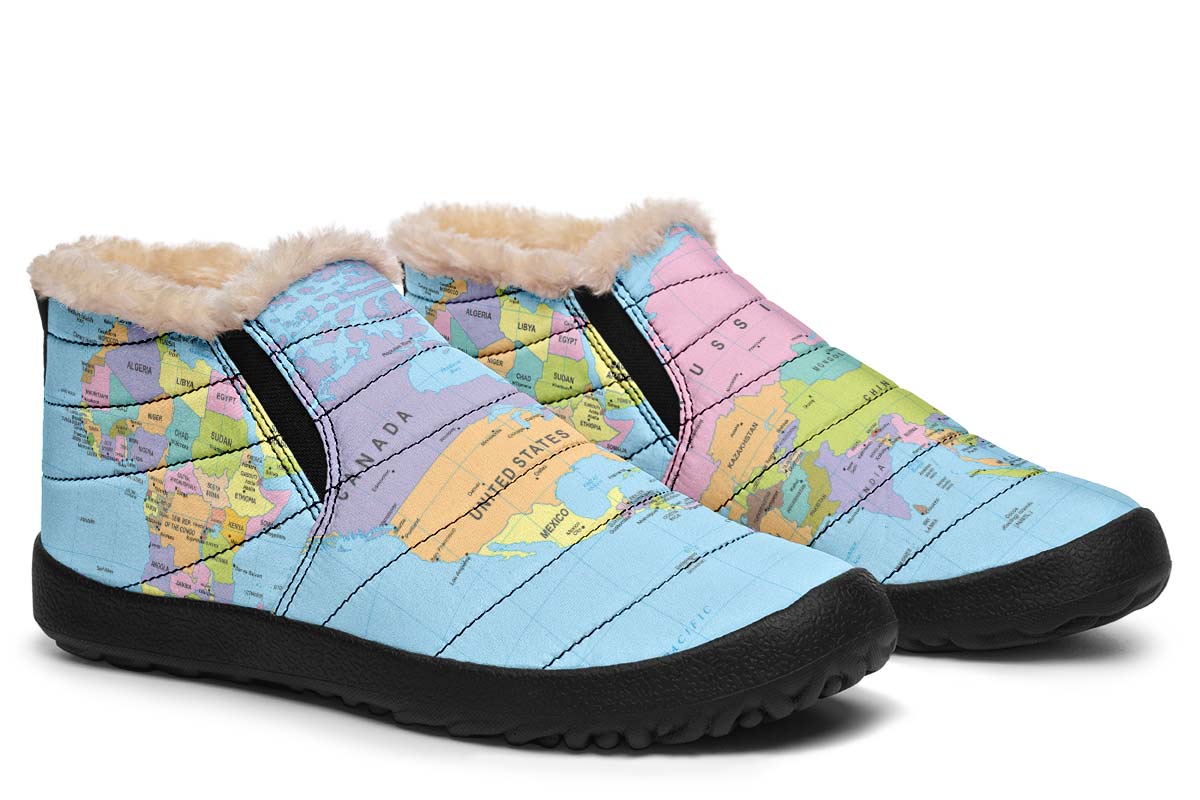 Geography Globe Winter Sneakers