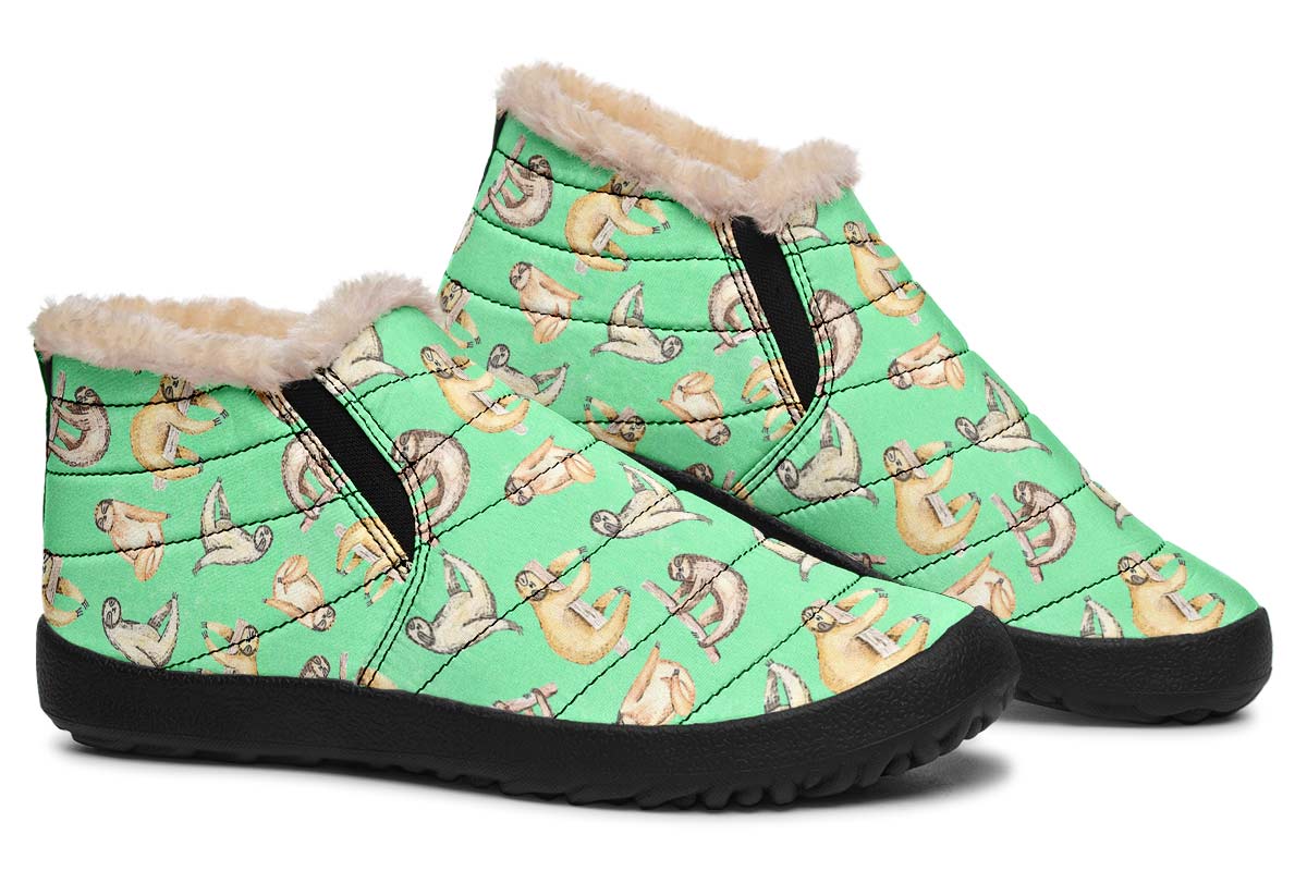 Sloth Pattern Winter Sneakers