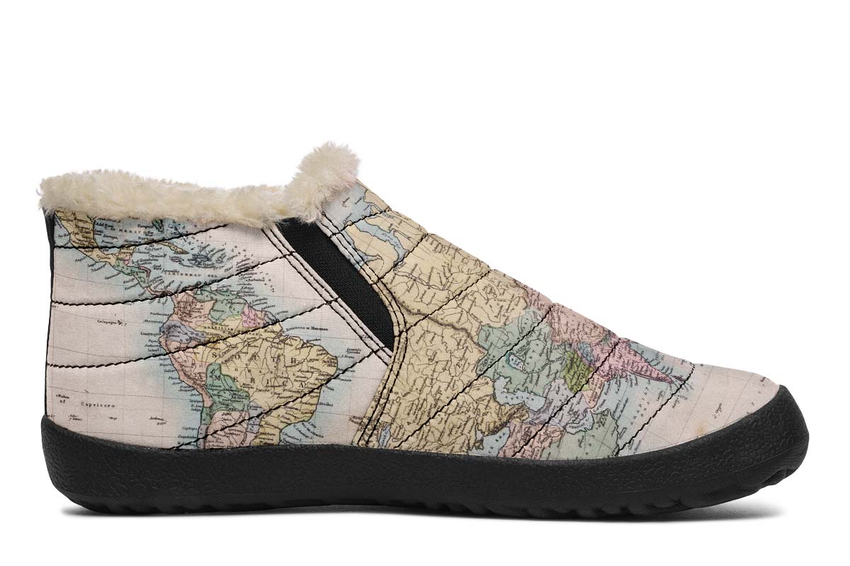 Vintage Geography Globe Winter Sneakers