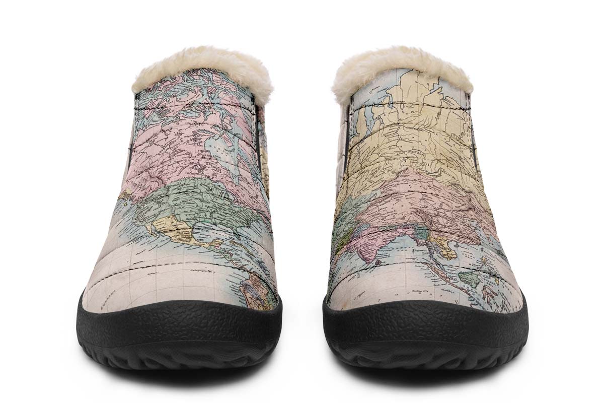 Vintage Geography Globe Winter Sneakers