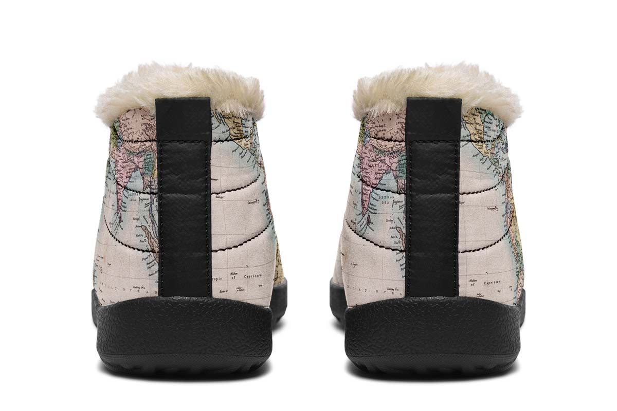 Vintage Geography Globe Winter Sneakers