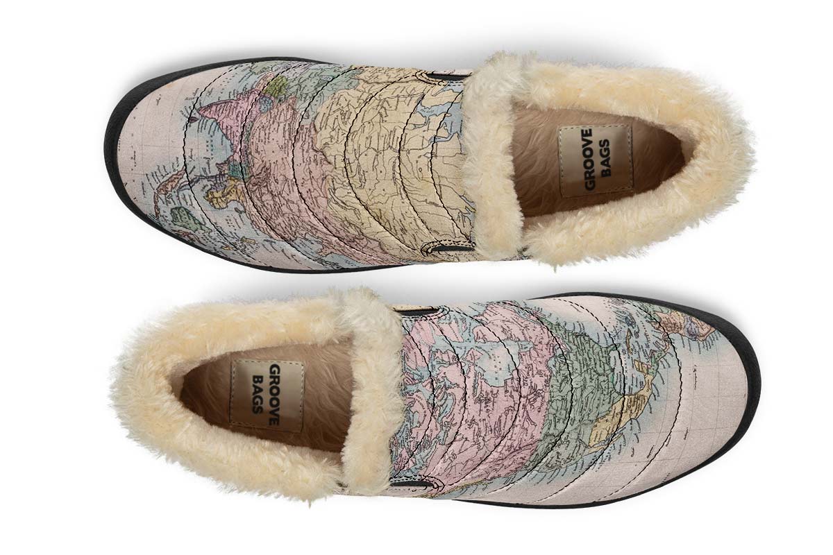 Vintage Geography Globe Winter Sneakers